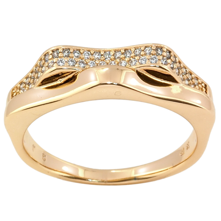 Кольцо Xuping Позолота 18K Волны инкрустация цирконием фото №19