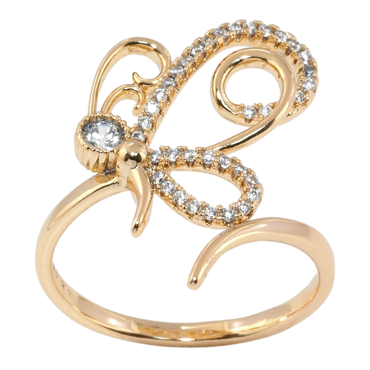 Кольцо Xuping Позолота 18K Бабочка фото №7