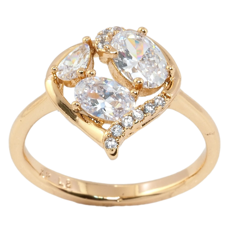 Каблучка Xuping Позолота 18K Орнамент із фіанітів фото №1