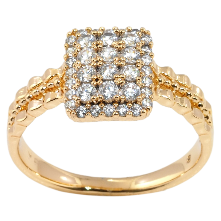 Кольцо Xuping Позолота 18K Квадрат инкрустация цирконием фото №22