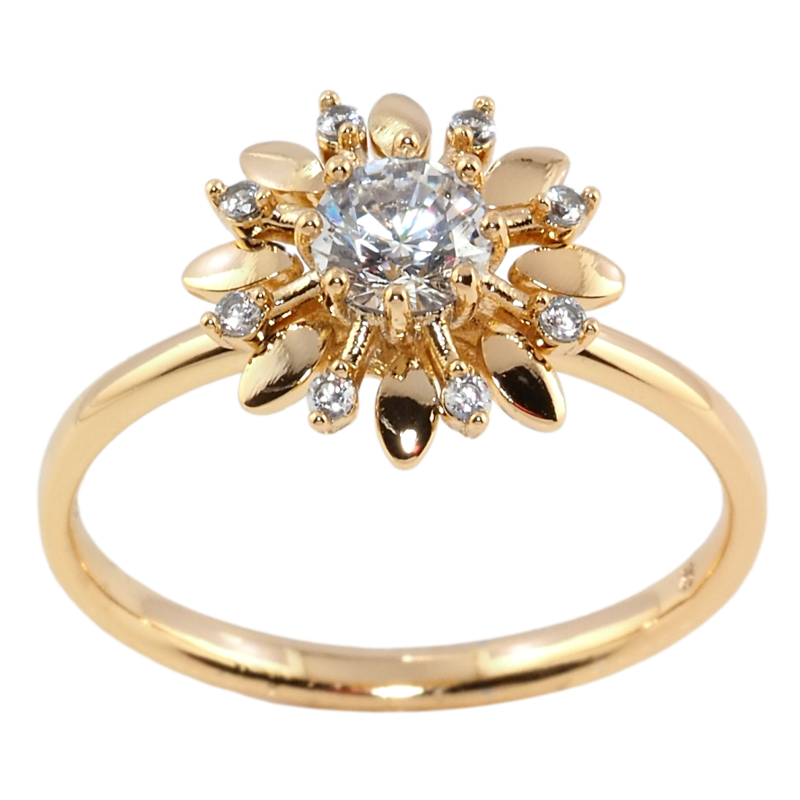 Кольцо Xuping Позолота 18K Цветочек фото №1