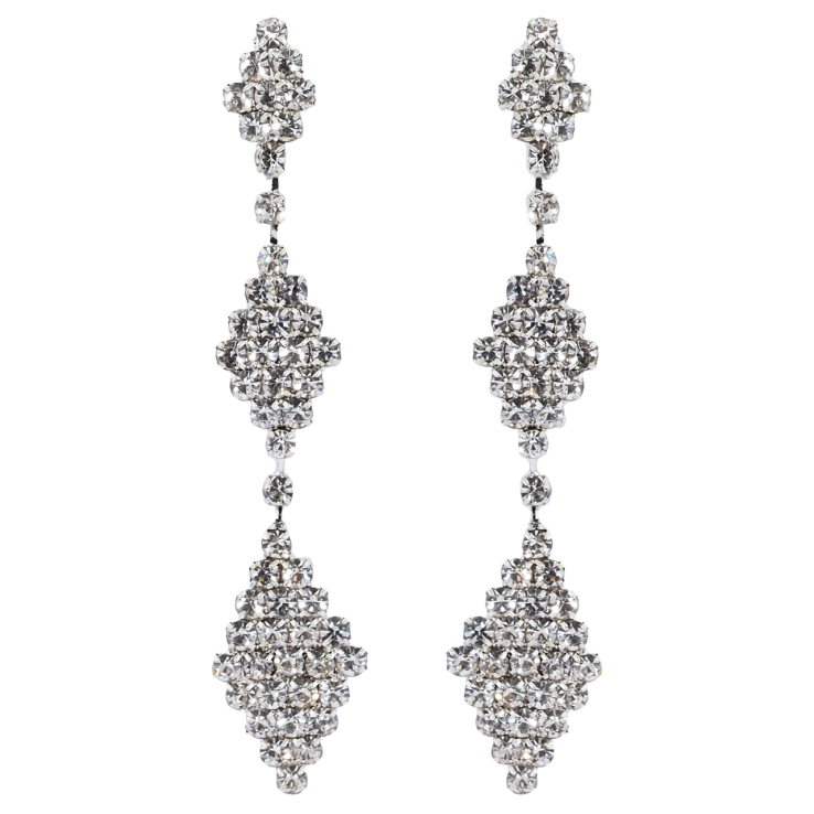 Сережки пусети Декоративні підвіски зі стразами фото №7