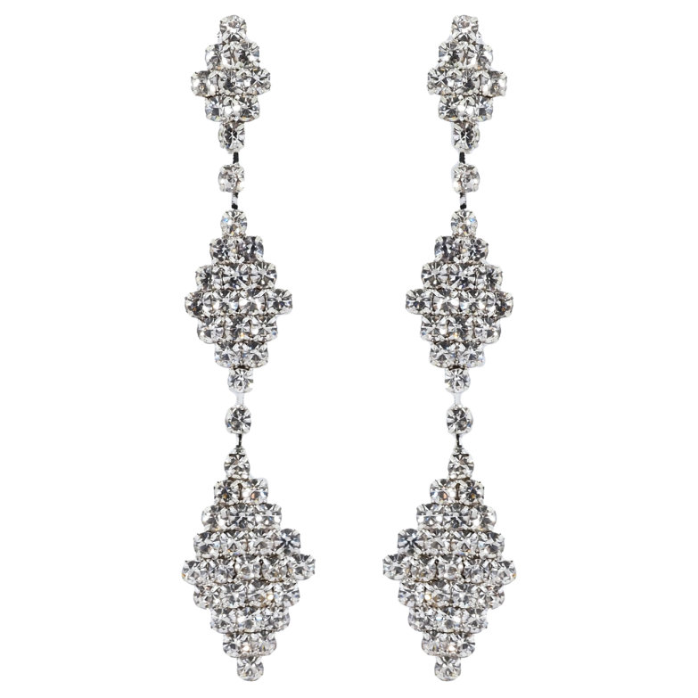 Сережки пусети Декоративні підвіски зі стразами фото №1 Сережки пусети Декоративні підвіски зі стразами фото №1