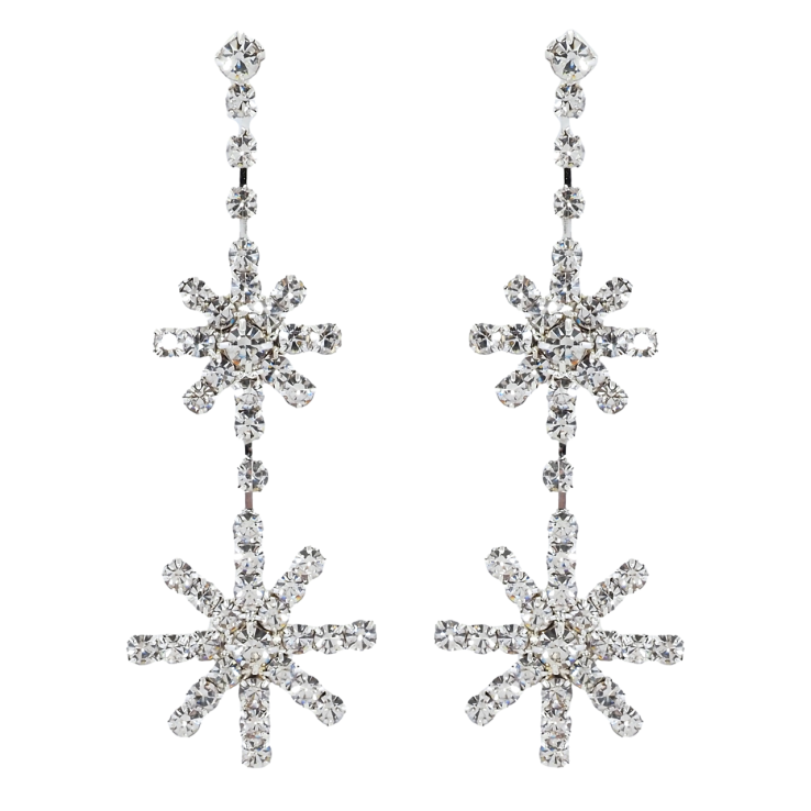 Сережки пусети Підвіски зі стразами сніжинки фото №25