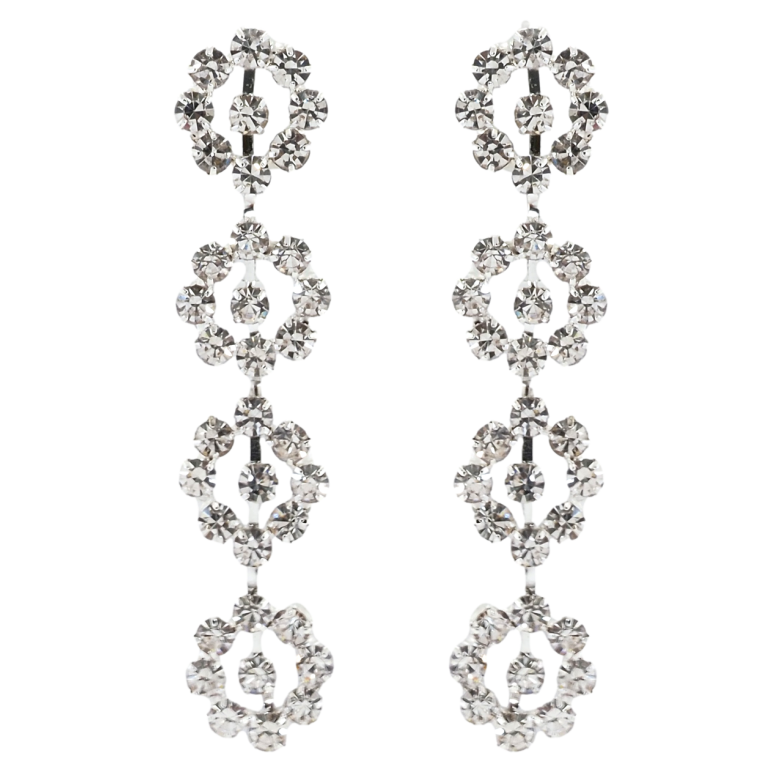 Сережки пусети Декоративні підвіски зі стразами квіточки фото №6