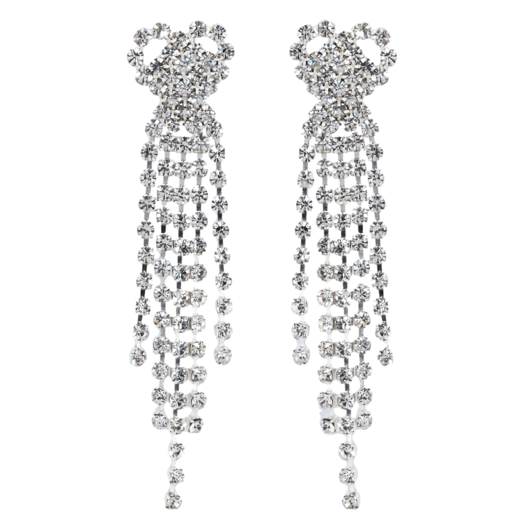 Сережки пусети Декоративні підвіски сердечки зі стразами квіточки фото №22