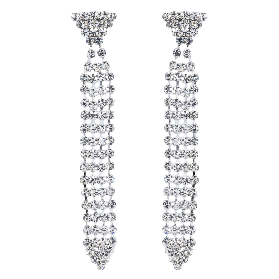 Серьги пусеты Декоративные подвески со стразами фото №1