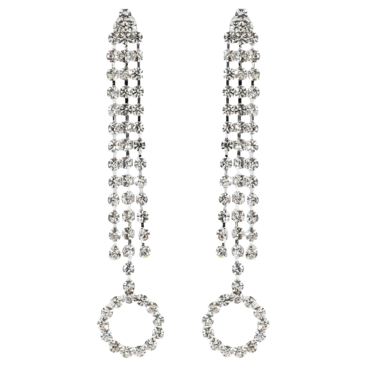 Сережки пусети Декоративні підвіски зі стразами фото №4