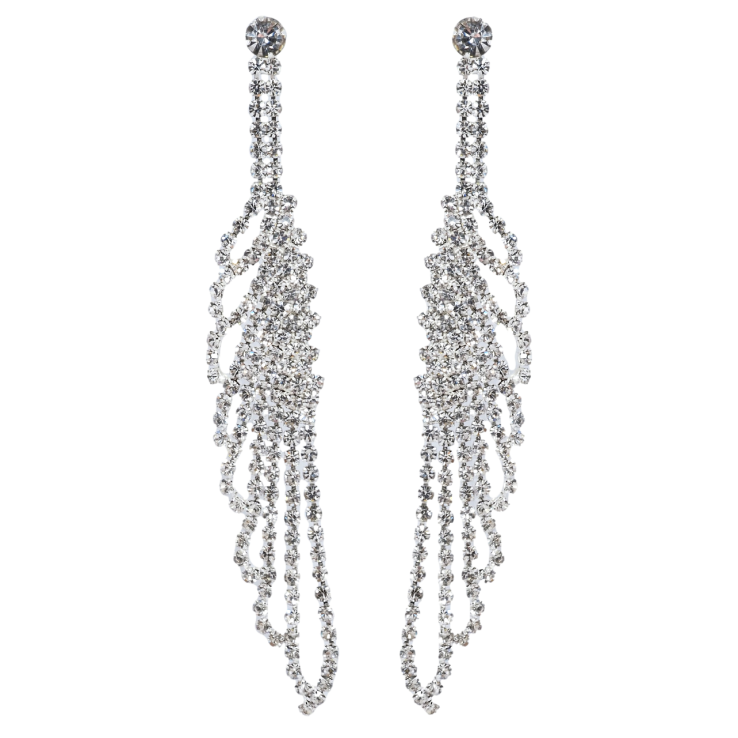 Сережки пусети Декоративні підвіски зі стразами фото №5