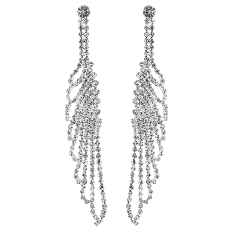 Сережки пусети Декоративні підвіски зі стразами фото №1