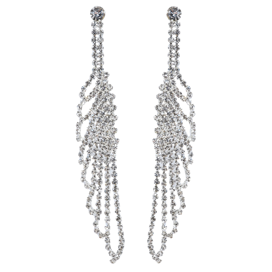 Сережки пусети Декоративні підвіски зі стразами фото №1