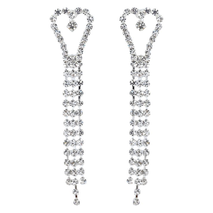 Сережки пусети Декоративні підвіски сердечки зі стразами фото №20 Сережки пусети Декоративні підвіски сердечки зі стразами фото №20