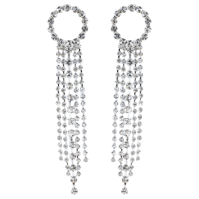 Серьги пусеты Декоративные подвески со стразами фото №1