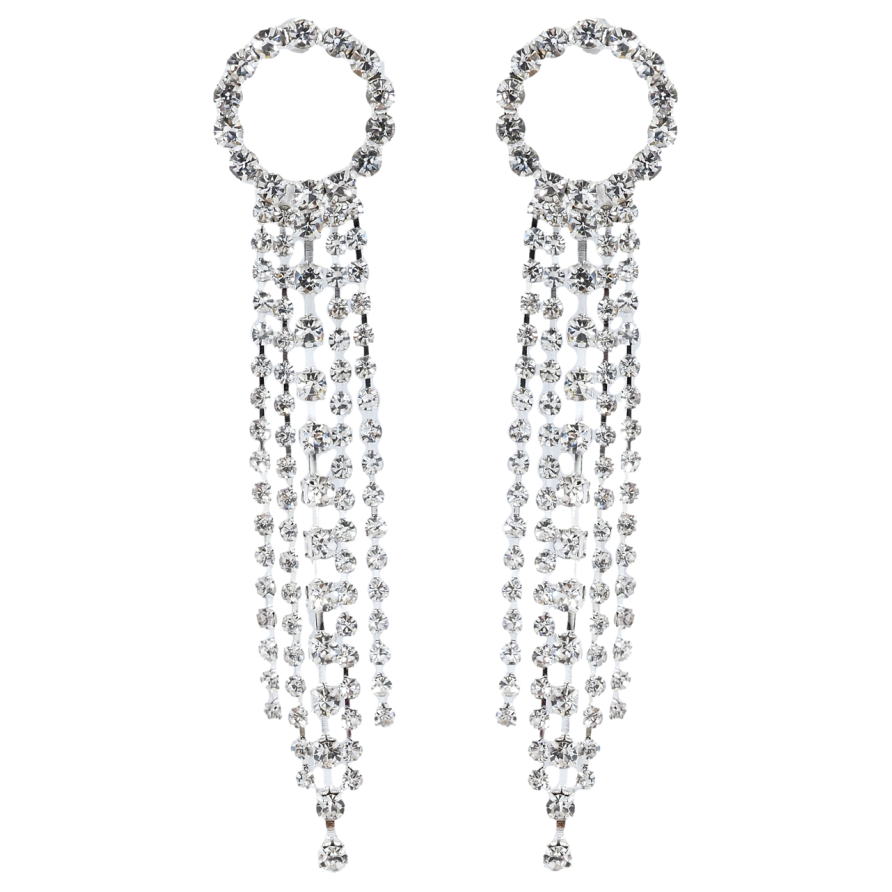 Серьги пусеты Декоративные подвески со стразами фото №1