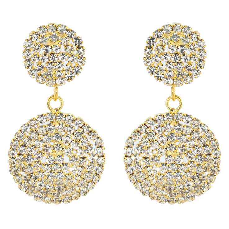 Сережки пусети Декоративні круглі підвіски зі стразами фото №4 Сережки пусети Декоративні круглі підвіски зі стразами фото №4