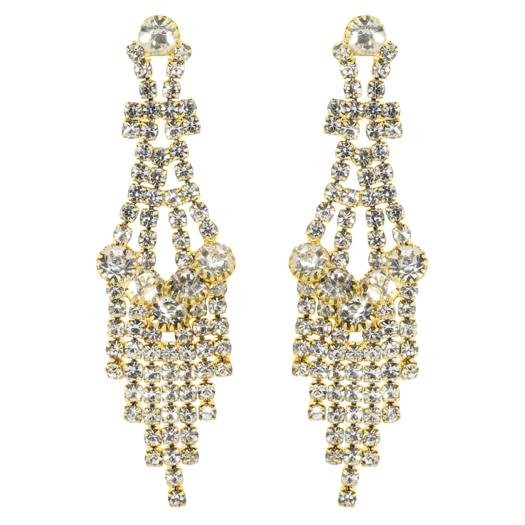 Сережки пусети Декоративні підвіски зі стразами фото №10