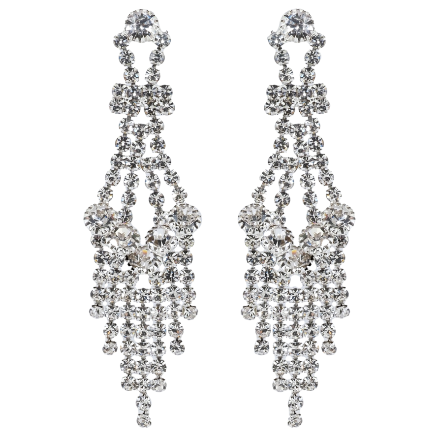 Сережки пусети Декоративні підвіски зі стразами фото №1