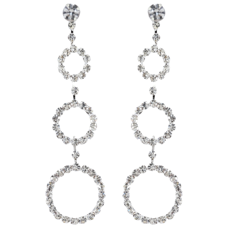 Сережки пусети Декоративні круглі підвіски зі стразами фото №16