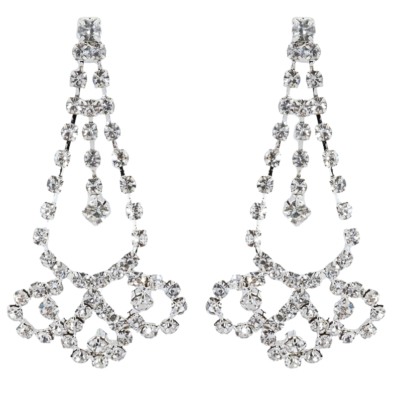 Сережки пусети Декоративні підвіски зі стразами фото №1