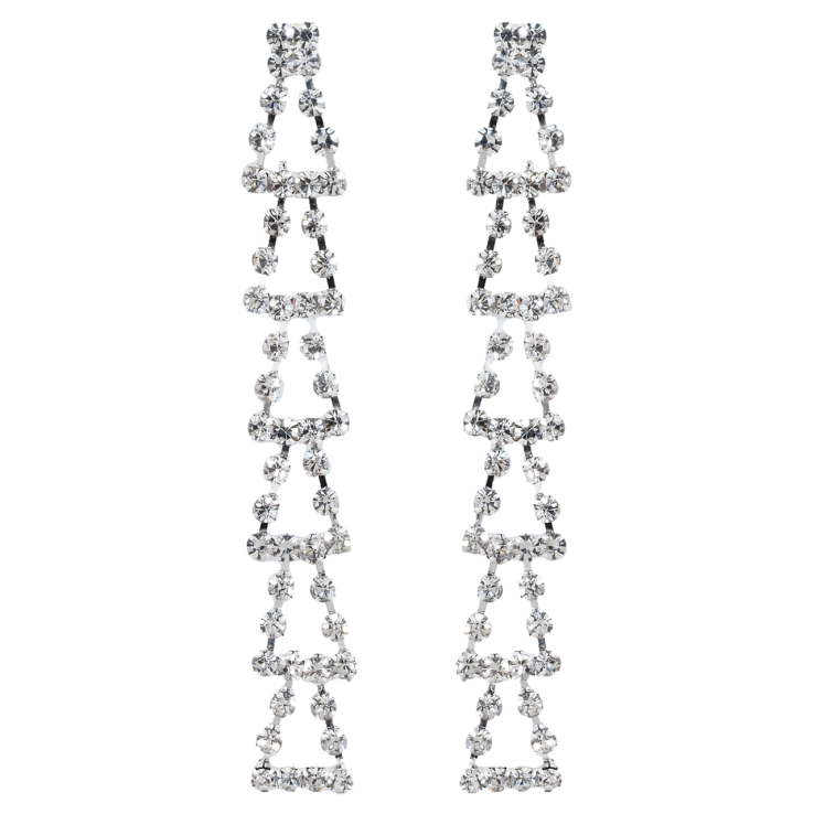 Сережки пусети Декоративні підвіски зі стразами фото №2