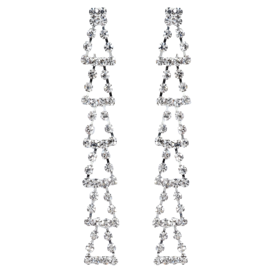 Сережки пусети Декоративні підвіски зі стразами фото №1