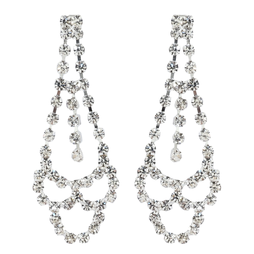 Сережки пусети Декоративні підвіски зі стразами фото №1 Сережки пусети Декоративні підвіски зі стразами фото №1