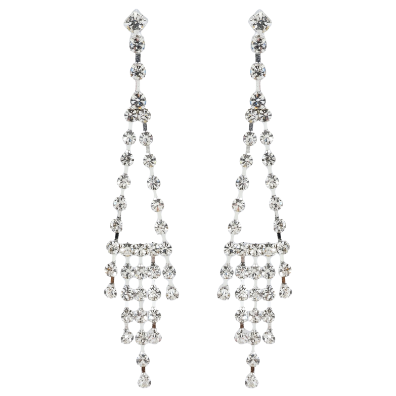 Сережки пусети Декоративні підвіски зі стразами фото №1