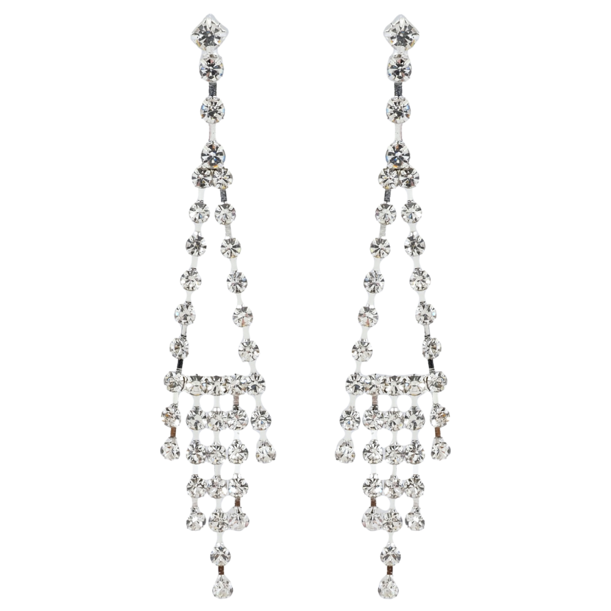 Сережки пусети Декоративні підвіски зі стразами фото №1