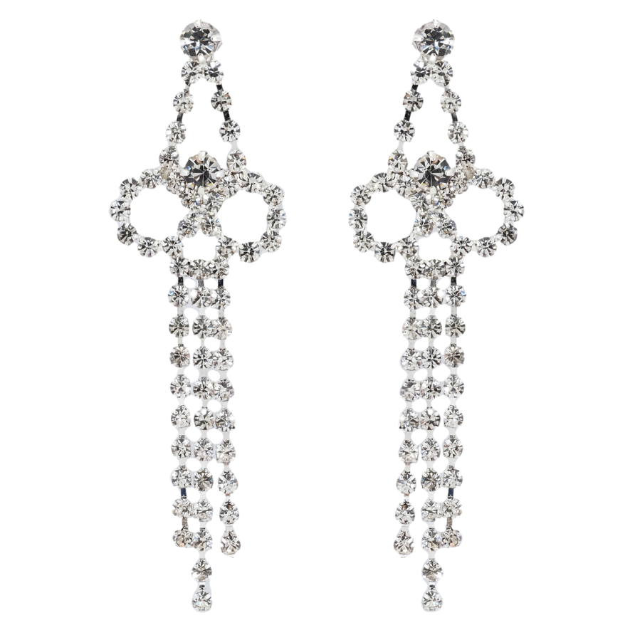 Сережки пусети Декоративні підвіски зі стразами фото №1