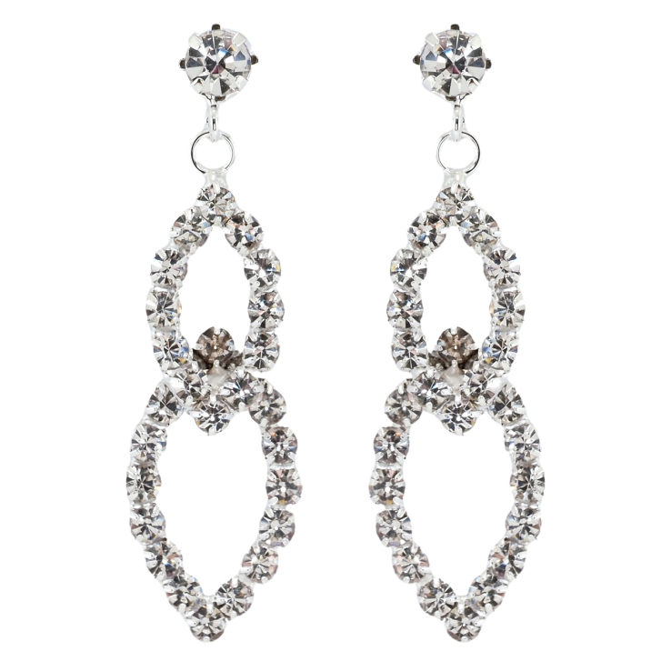 Сережки пусети Декоративні підвіски зі стразами фото №8