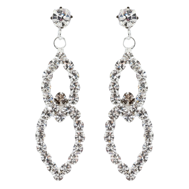 Сережки пусети Декоративні підвіски зі стразами фото №1