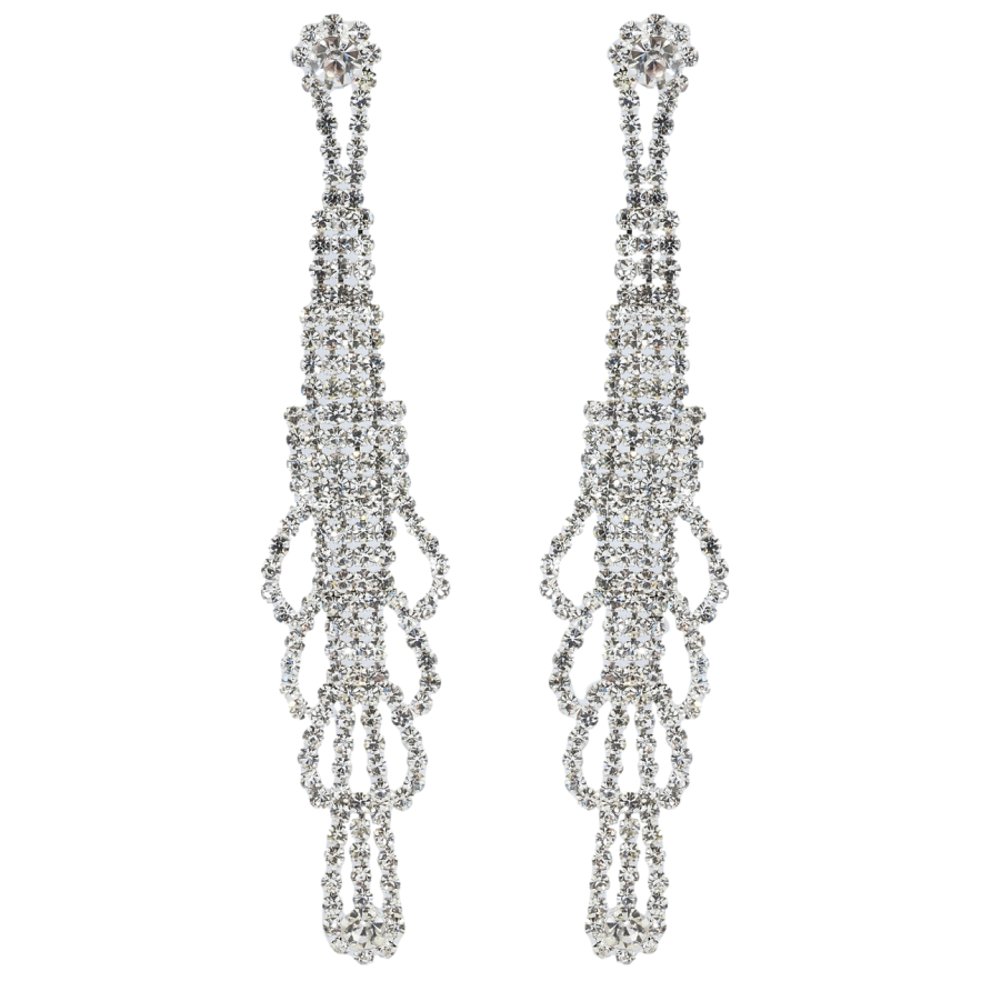 Сережки пусети Декоративні підвіски зі стразами фото №1