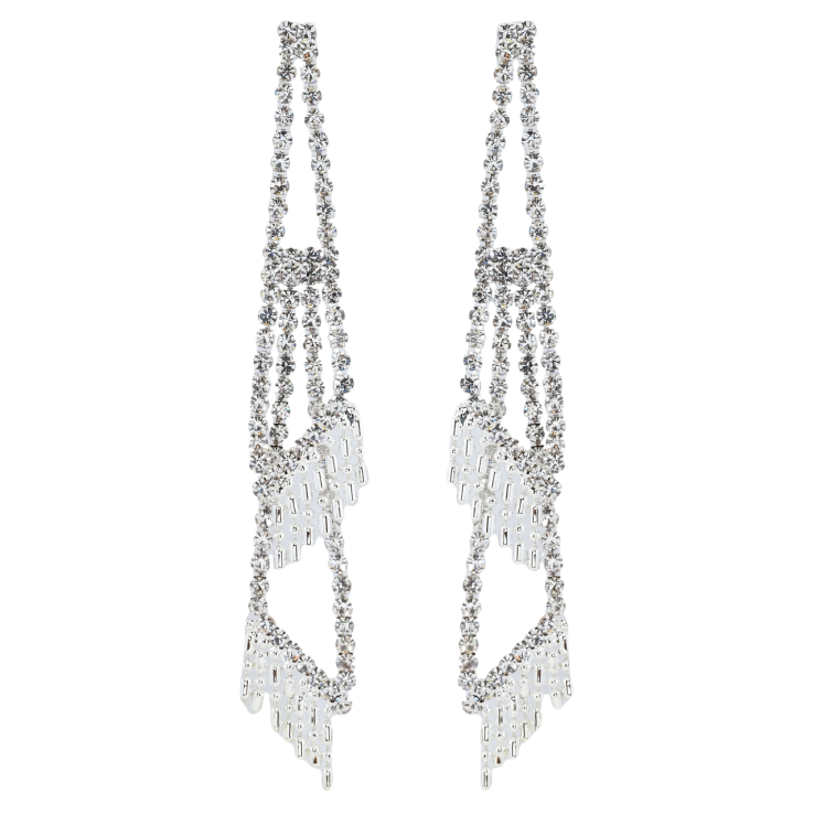 Сережки пусети Декоративні підвіски зі стразами фото №12