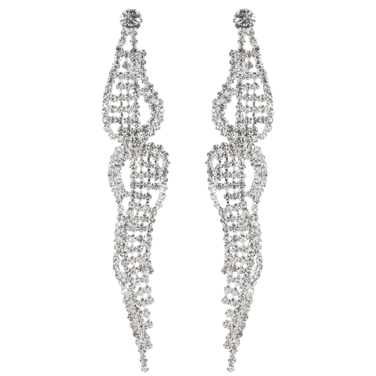 Сережки пусети Декоративні підвіски зі стразами фото №2