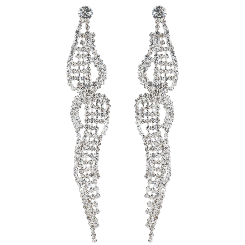 Сережки пусети Декоративні підвіски зі стразами фото №1