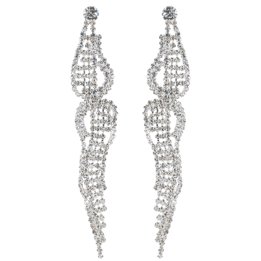 Сережки пусети Декоративні підвіски зі стразами фото №1