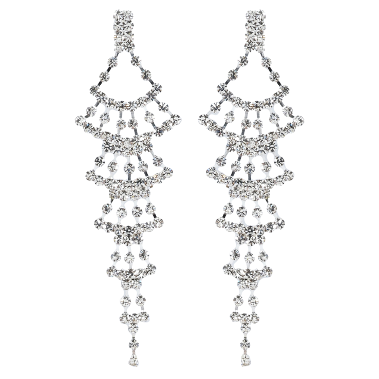 Сережки пусети Декоративні підвіски зі стразами фото №6