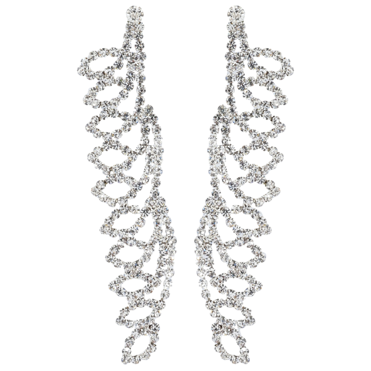 Сережки пусети Декоративні підвіски зі стразами фото №3