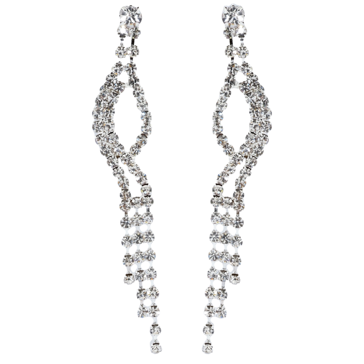 Сережки пусети Декоративні підвіски зі стразами фото №11