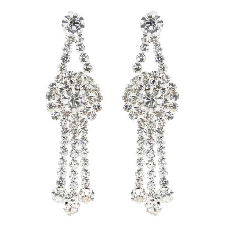 Сережки пусети Декоративні підвіски зі стразами фото №18