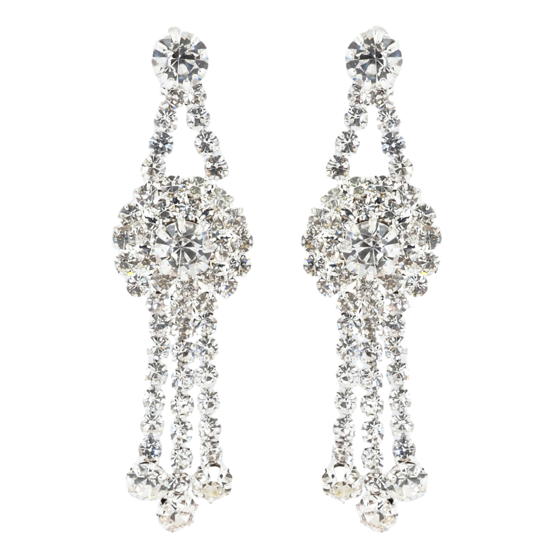 Сережки пусети Декоративні підвіски зі стразами фото №1