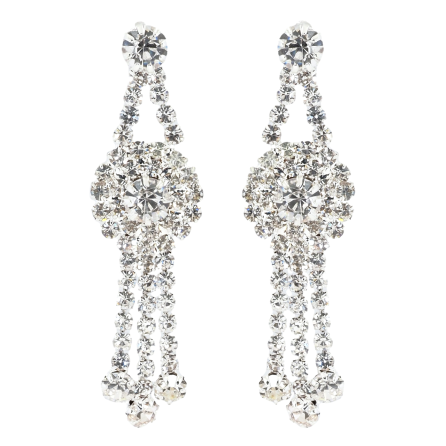 Серьги пусеты Декоративные подвески со стразами фото №1