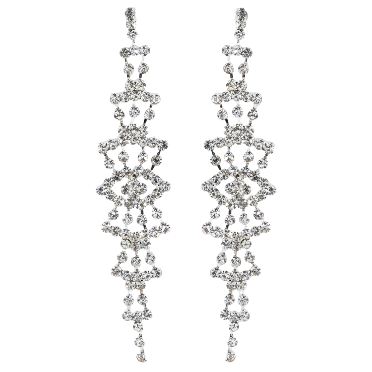 Сережки пусети Декоративні підвіски зі стразами фото №8