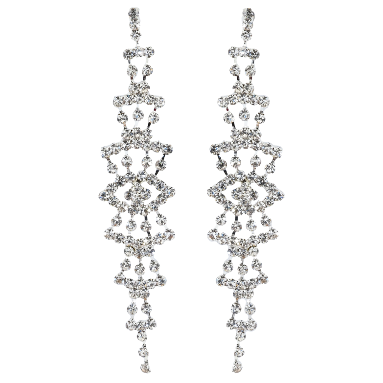 Сережки пусети Декоративні підвіски зі стразами фото №1