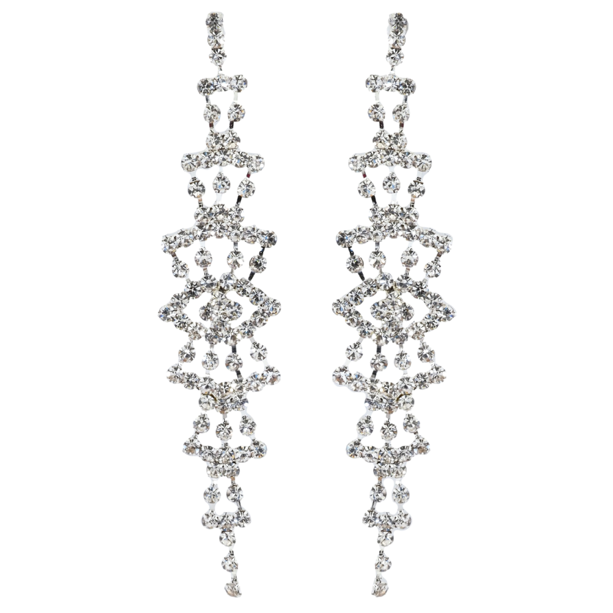 Сережки пусети Декоративні підвіски зі стразами фото №1