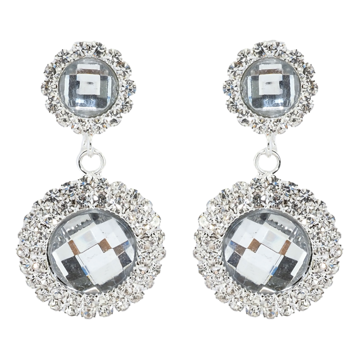 Сережки пусети Декоративні круглі підвіски зі стразами фото №12 Сережки пусети Декоративні круглі підвіски зі стразами фото №12