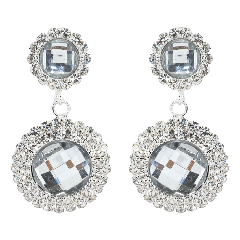 Сережки пусети Декоративні круглі підвіски зі стразами фото №1 Сережки пусети Декоративні круглі підвіски зі стразами фото №1