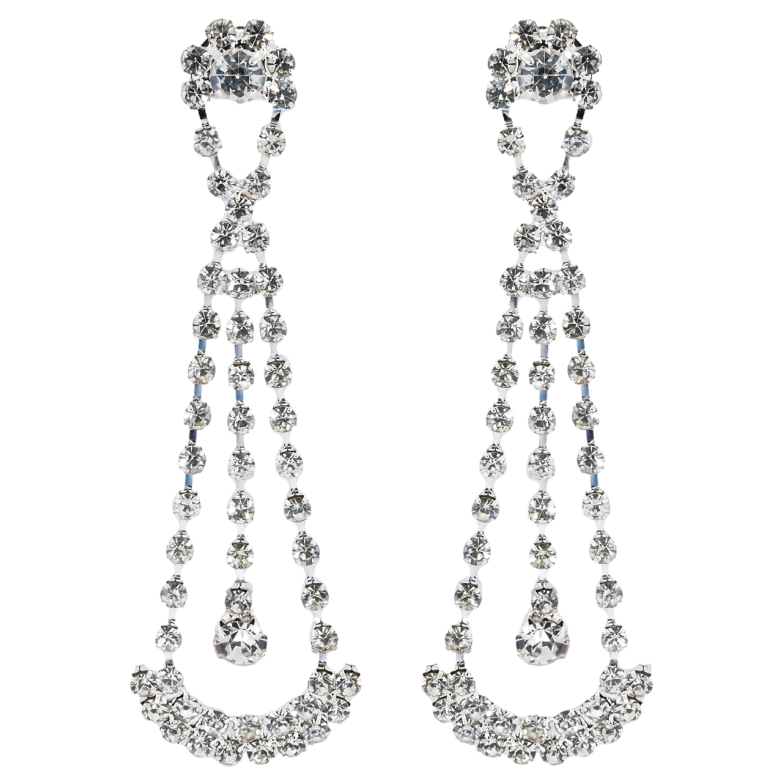 Сережки пусети Декоративні підвіски зі стразами фото №1 Сережки пусети Декоративні підвіски зі стразами фото №1