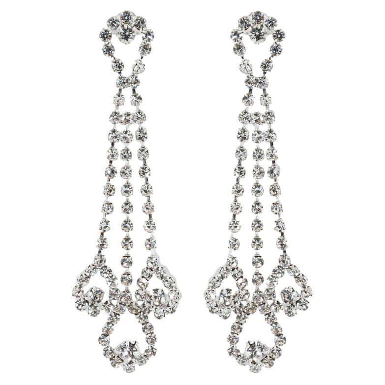 Сережки пусети Декоративні підвіски зі стразами фото №1