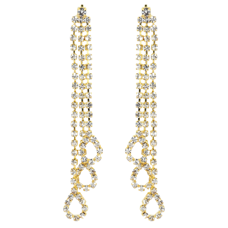 Серьги пусеты Декоративные подвески со стразами фото №1